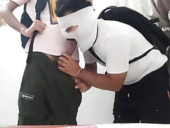 Indian Student straight freinds gives each other blowjob