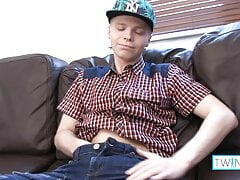 Pale Boy Toy James Does Hot Striptease Before Jerking Off!