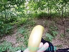 Cucumber, banana and dick fucked all the holes in public student!