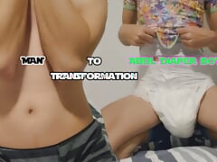 Man to ABDL Diaper Boy Transformation