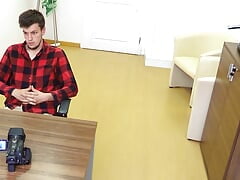 Sweet Looking Twink Sucks His Future Boss' Dick On His First Day And Bends Over To Secure His Job - BigStr