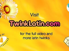 Solo twink Latino fingers ass n jerks cock in homemade video