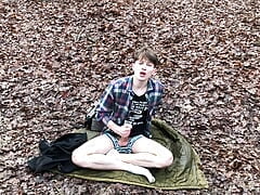 EXTREME! Hottest Teen Masturbates His Big Dick Outdoors "-" uncut "-" perfect dick size "-" sexy "-"fit